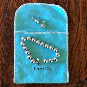Authentic Tiffany silver ball earrings & bracelet